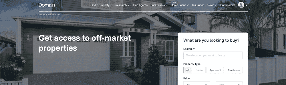 Off-market property on Domain