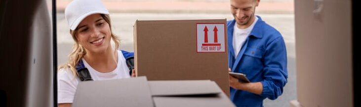 Movers loading boxes